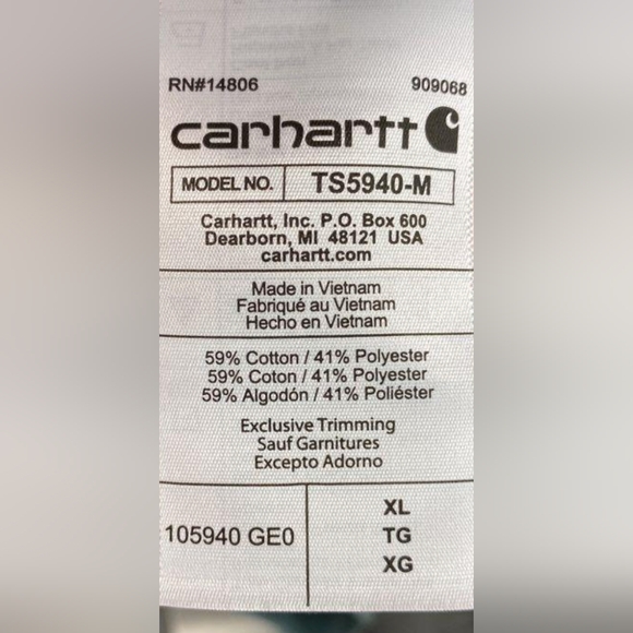 Carhartt Loose Fit Rain Defender Midweight Hoodie Size XL Like New MSRP $64.99 - Picture 5 of 5